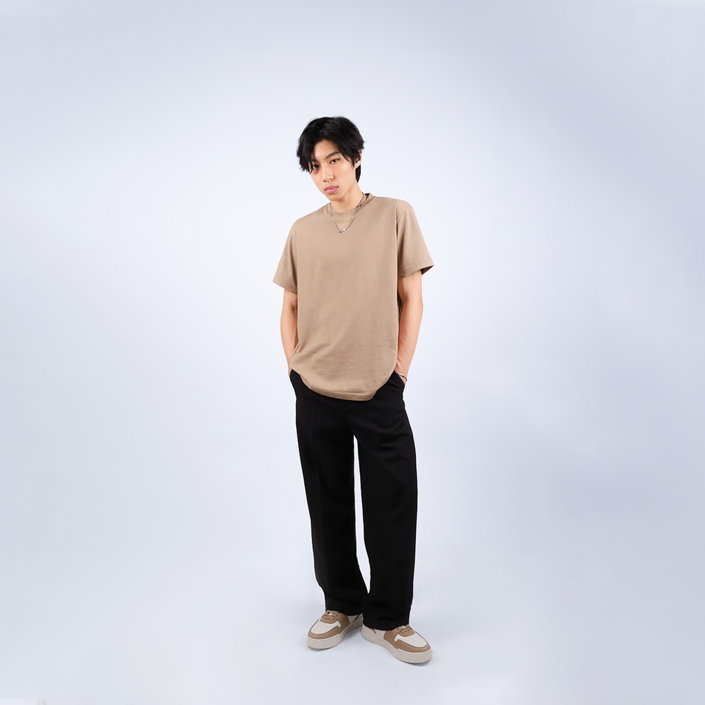 Lite Plain Tee Khaki Front.webp