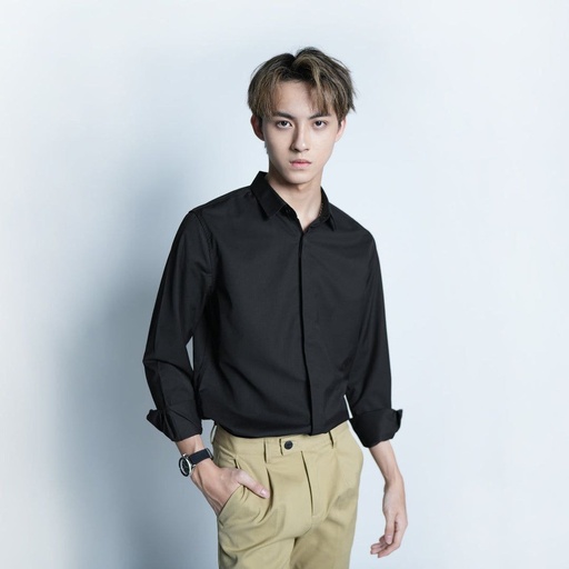 [1766] Executive Hidden-Button Long Sleeve Shirt - 66