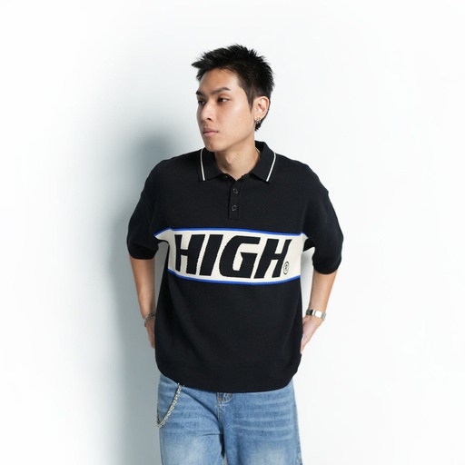 [15158] HIGH CULTURED Speedster Logo Knitted Polo Tee - 158