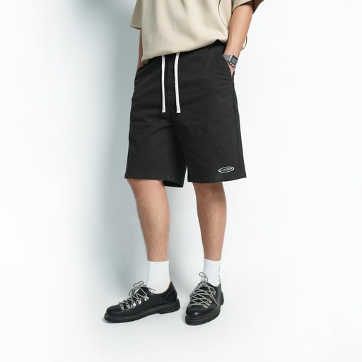 [23118] Classic Curve Panel Loose Short Pants - 118